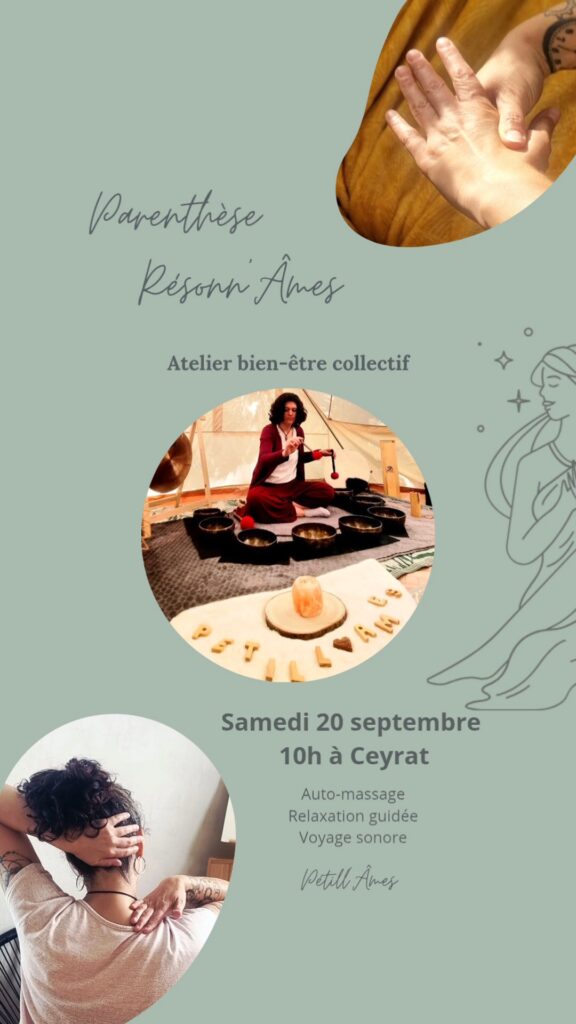 parenthese resonn ames petillames atelier bien etre collectif voyage sonore auto massage relaxation sophrologie clermont ferrand