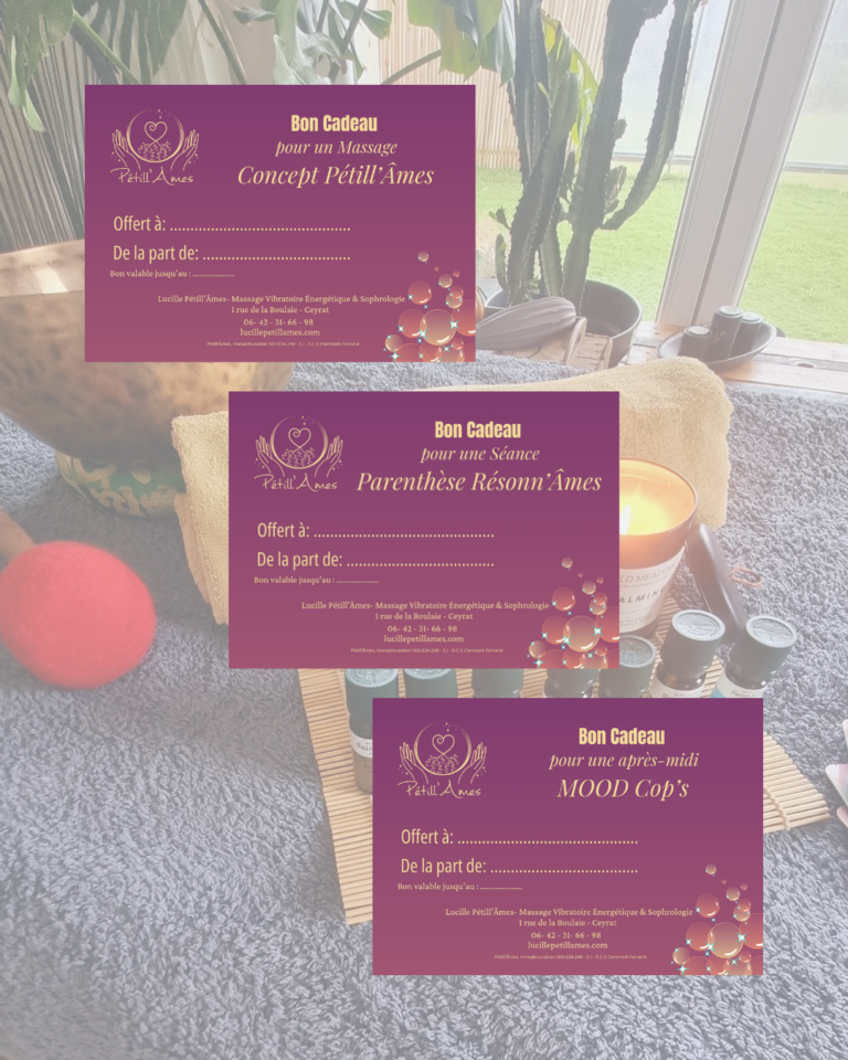 Bon Cadeau Lucille petillames massage voyage sonore clermont ferrand