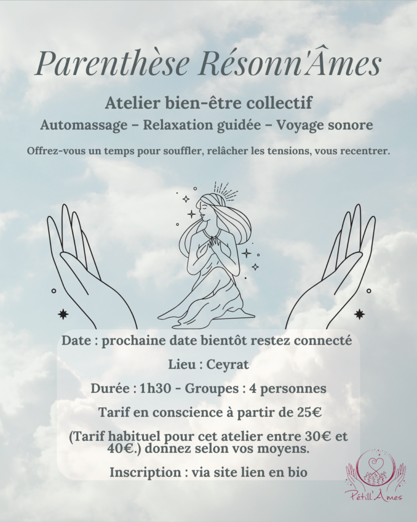 parenthese resonnames atelier groupe bien etre voyage sonore Clermont Ferrand Lucille petillames